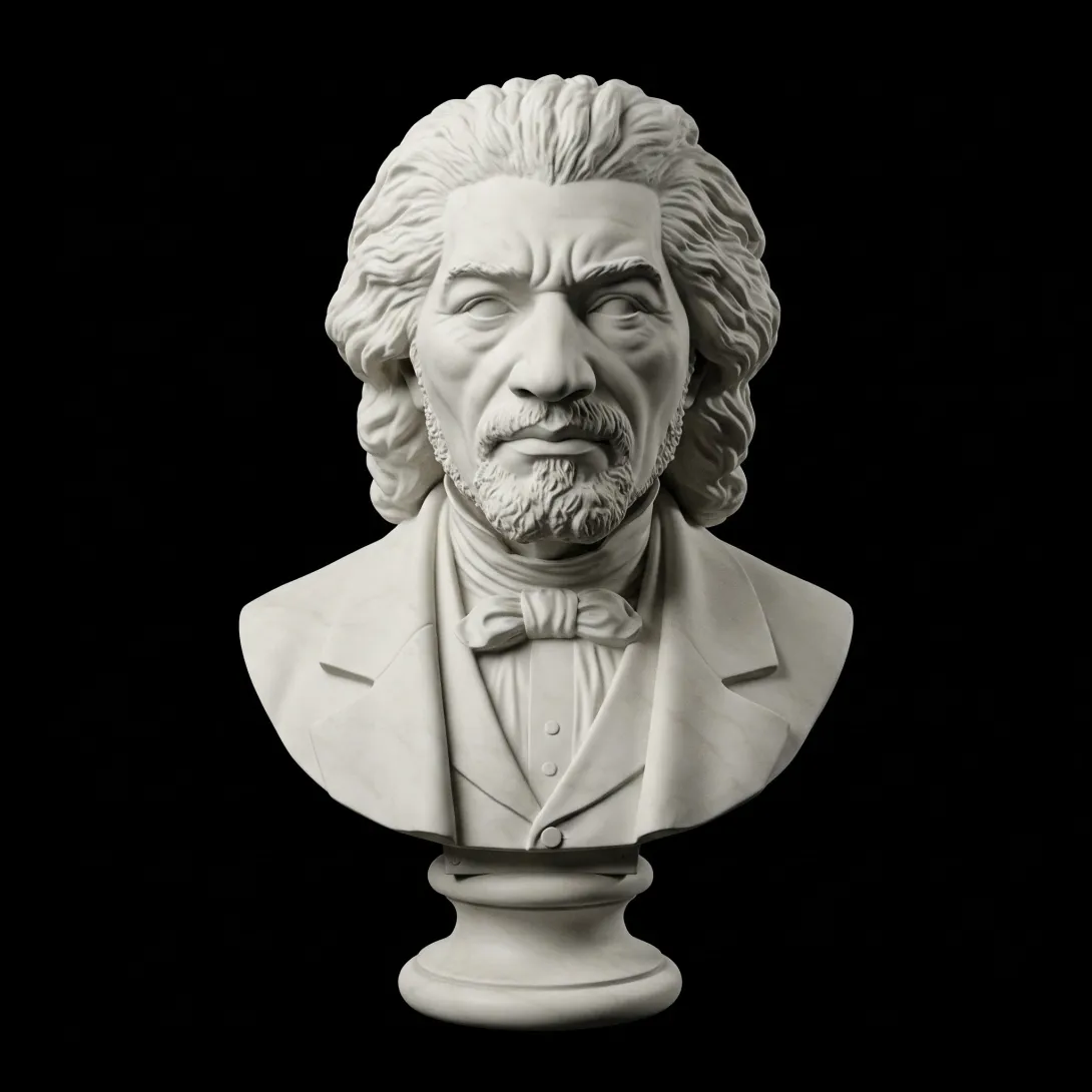 A bust of Frederick Douglass